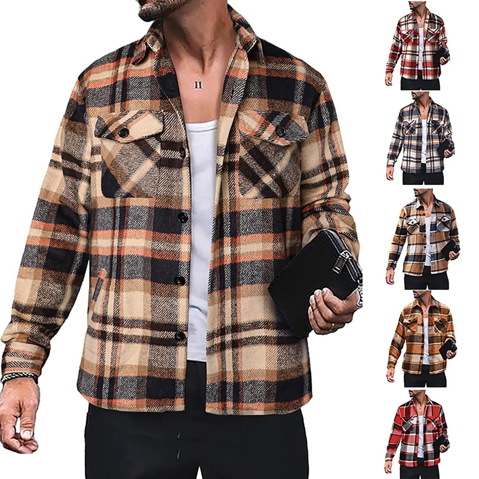 Shirts Male 1pcs 2 Bust Pocket Flannel Fabrication Front Button Closures Long Sleeves Striped Checkered Brand New
Shirts Male 1pcs 2 Bust Pocket Flannel Fabrication Front Button Closures Long Sleeves Striped Checkered Brand New