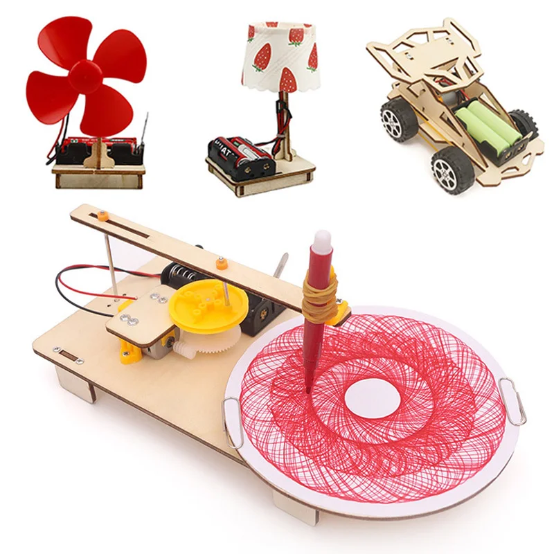 

STEM Kits Wooden Toys for Children Robot Science Creative Inventions DIY Electronic Kit Technology Toys Assembly 3D Puzzles