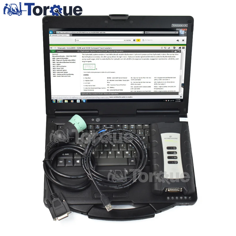 

V5.3 AG CF Electronic Data Link V3 Diagnostic Kit Service EDL V3 Advisor Tractor Loader Truck+Toughbook CF53 Laptop Diagnostic
