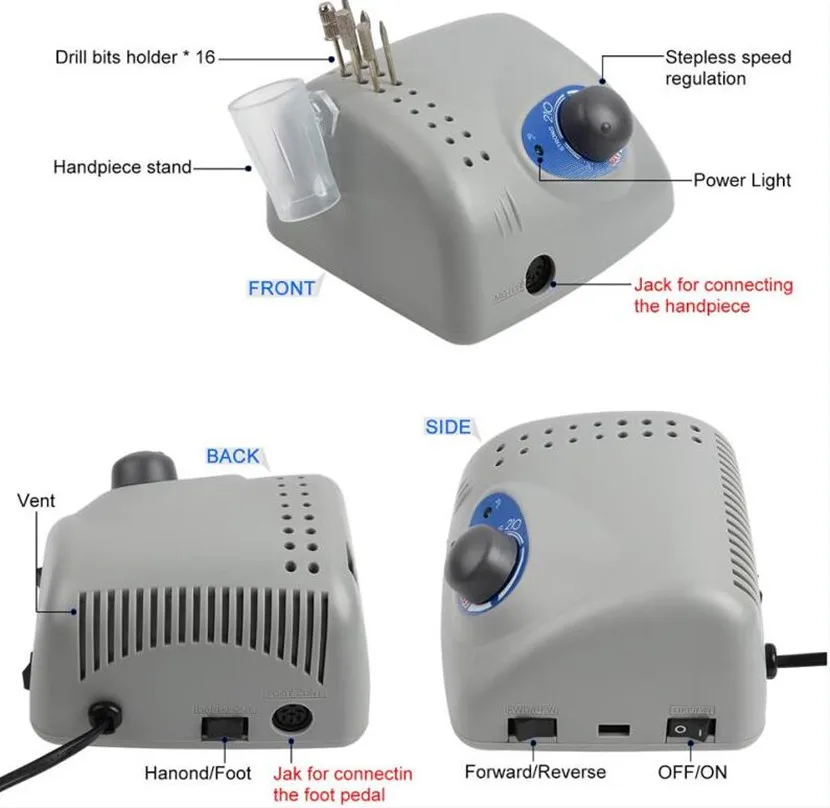 Nail Drills Manicure Machine 65W Strong 210 PROx2 35000RPM Electric Nail Drills Accessory Nail Art Equipment Manicure tools
Nail Drills Manicure Machine 65W Strong 210 PROx2 35000RPM Electric Nail Drills Accessory Nail Art Equipment Manicure tools