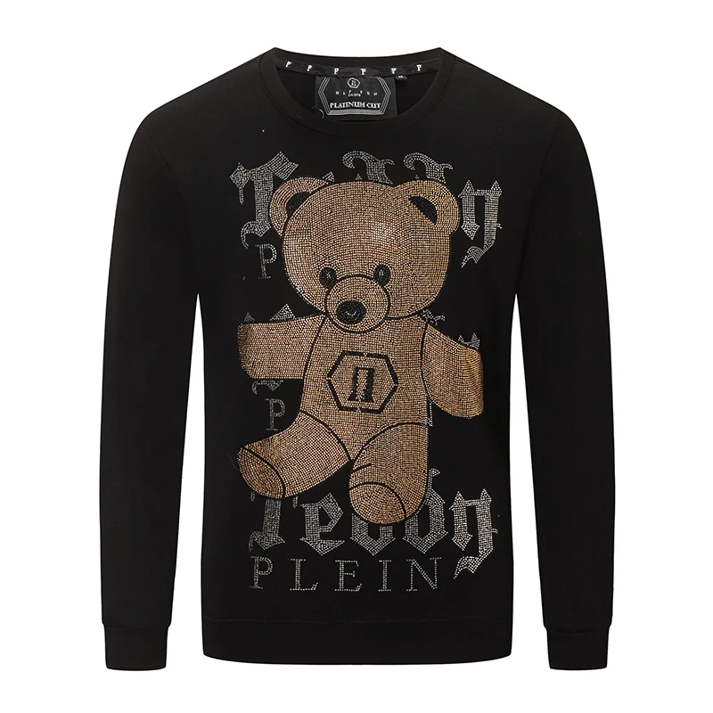 Sweater men's pp bear ironing drill spring and autumn European and American popular fashion pullovers plein cotton long-sleeved
Sweater men's pp bear ironing drill spring and autumn European and American popular fashion pullovers plein cotton long-sleeved
