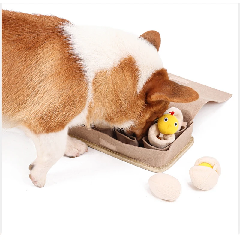 

Pet Sniffing Pads Interactive Feeding Mats Dog Hide Food and Leakage Puzzle Toys Plush Egg Bite Resistant Toy Hundespielzeug