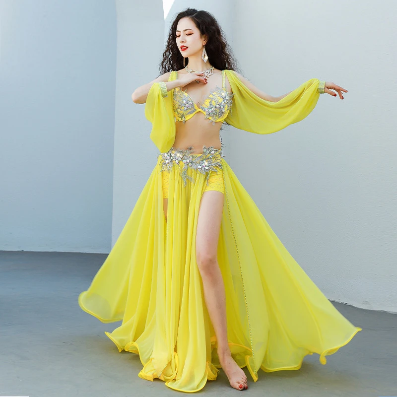 High-End Competition Clothing Belly Dance Suit Diamond-Studded Bra Split Big Swing Skirt Performance Clothes Set Female Adult
High-End Competition Clothing Belly Dance Suit Diamond-Studded Bra Split Big Swing Skirt Performance Clothes Set Female Adult