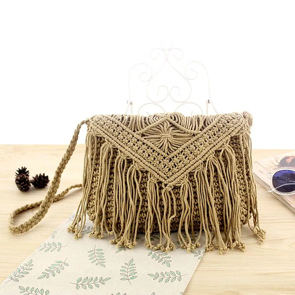 Casual Solid Crossbody Bag Zipper Women Cotton Rope Woven Tassel Shoulder Sling Bags Ladies Bohemia Beach Fashion Handbags
Casual Solid Crossbody Bag Zipper Women Cotton Rope Woven Tassel Shoulder Sling Bags Ladies Bohemia Beach Fashion Handbags