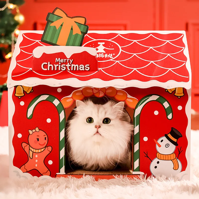 Creative Christmas House Corrugated Paper House Wear-resistant Scratch-resistant Cats Scratching Board Cat Foldable Pets Cat Toy
Creative Christmas House Corrugated Paper House Wear-resistant Scratch-resistant Cats Scratching Board Cat Foldable Pets Cat Toy