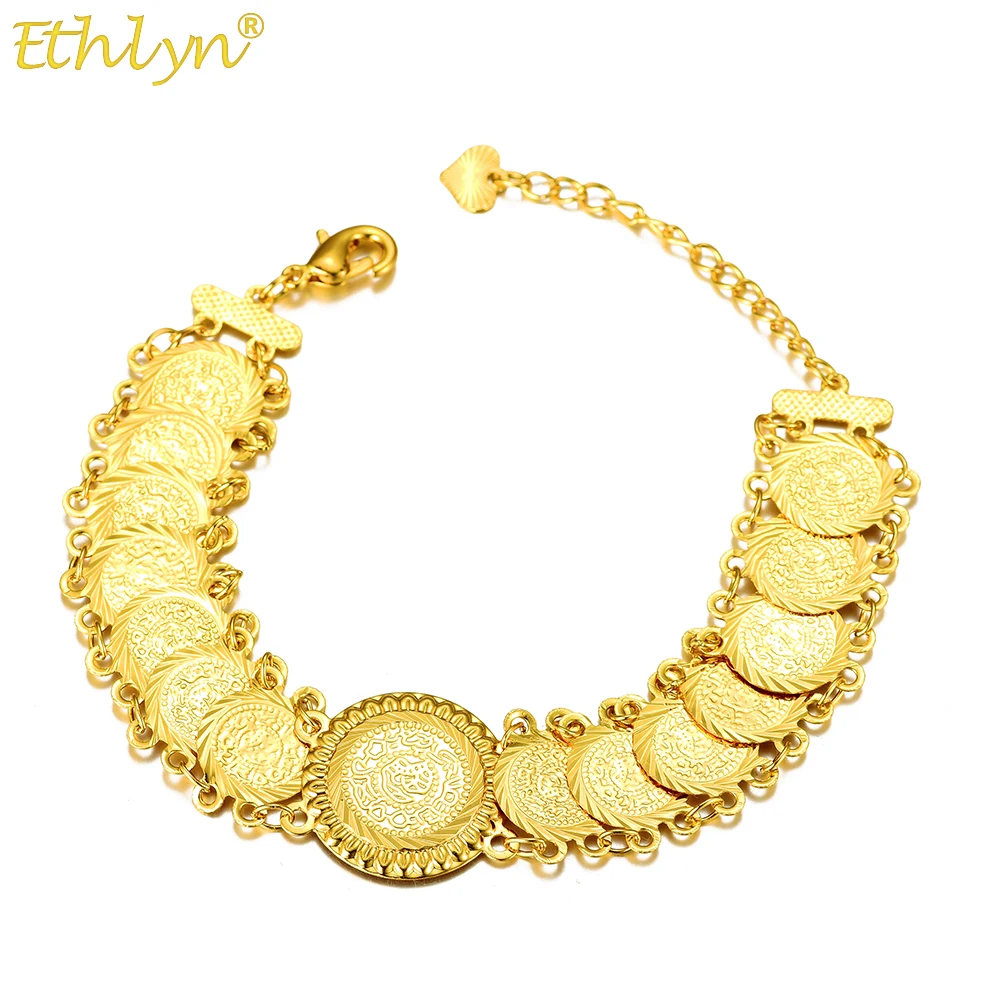 Ethlyn Coin Money Bracelet Gold Color Islamic Muslim Arab Coins Bracelet for Women Men Arab Middle Eastern Jewelry MY416
Ethlyn Coin Money Bracelet Gold Color Islamic Muslim Arab Coins Bracelet for Women Men Arab Middle Eastern Jewelry MY416
