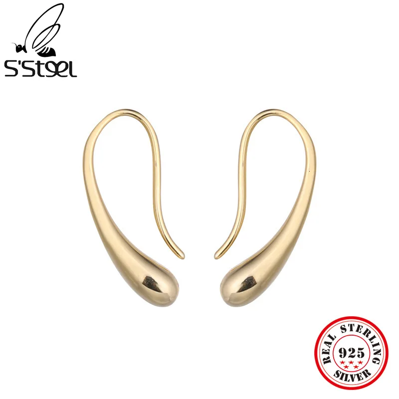 S'STEEL Pure 925 Sterling Silver Stud Earring Water Drop Korean Gold Color Brincos Para As Mulheres Women Accessories Jewellery
S'STEEL Pure 925 Sterling Silver Stud Earring Water Drop Korean Gold Color Brincos Para As Mulheres Women Accessories Jewellery