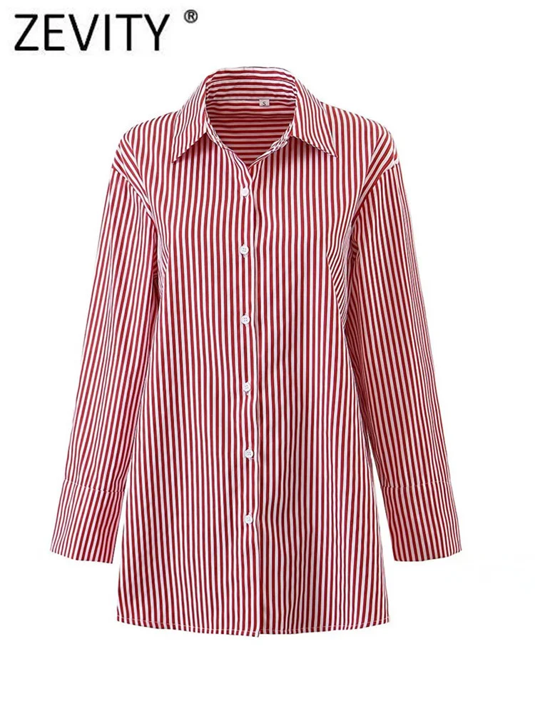 Zevity Women Fashion Striped Print Casual Smock Blouse Lady Long Sleeve Single Breasted Blusas Business Chemise Tops LS1352
Zevity Women Fashion Striped Print Casual Smock Blouse Lady Long Sleeve Single Breasted Blusas Business Chemise Tops LS1352
