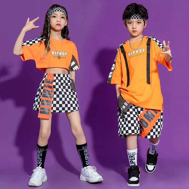 Boys Girls Summer Hip Hop Clothing Casual T Shirt Plaid Shorts Streetwear Crop Top Checkered Skirt for Girls Dance Show Costume
Boys Girls Summer Hip Hop Clothing Casual T Shirt Plaid Shorts Streetwear Crop Top Checkered Skirt for Girls Dance Show Costume