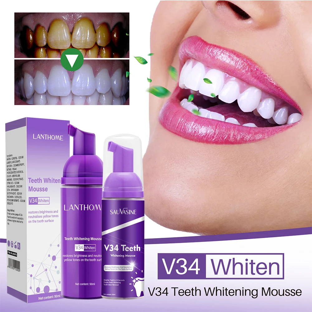 V34 Teeth Cleaning Whitening Mousse Deep Stains Repair Bright Tooth Remove Yellow Tones Dental Plaque Fresh Breath Care Tools
V34 Teeth Cleaning Whitening Mousse Deep Stains Repair Bright Tooth Remove Yellow Tones Dental Plaque Fresh Breath Care Tools