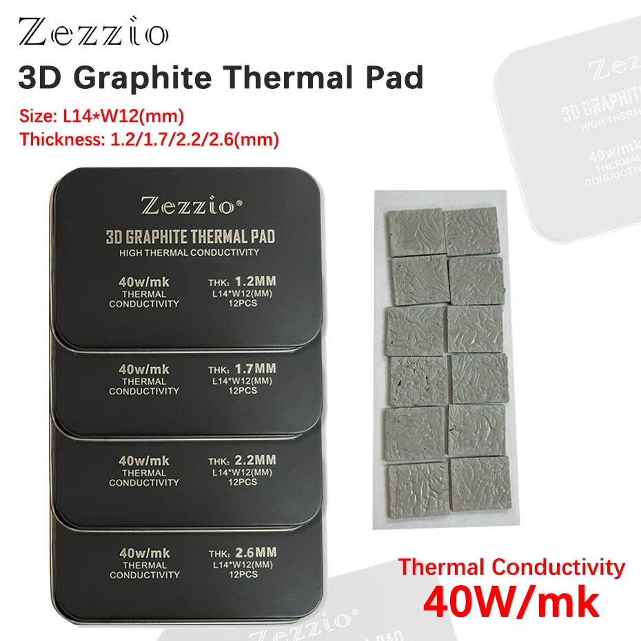 Zezzio 40W/m.k 3D Graphite Thermal Pad IC GDDR 6X VRAM Graphene Thermal 3090/3080 Memory Thermal Grease Pad
Zezzio 40W/m.k 3D Graphite Thermal Pad IC GDDR 6X VRAM Graphene Thermal 3090/3080 Memory Thermal Grease Pad