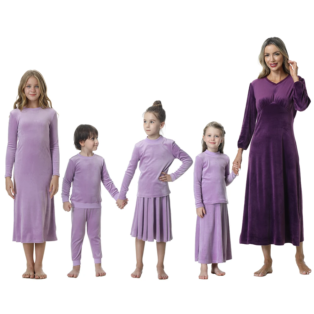 

Ap Lil Sis Big Bro Purple Velour Stretchy Clothing Family Set Dress Mommy And Me Matching Outfits For Every Fall Winter Holiday