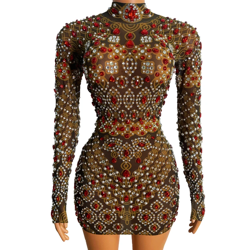 Flashing Red Gold Rhinestones Dress Birthday Celebrate Outfit Women Gogo Costume Evening Prom Dresses Festival Clothes XS6001
Flashing Red Gold Rhinestones Dress Birthday Celebrate Outfit Women Gogo Costume Evening Prom Dresses Festival Clothes XS6001