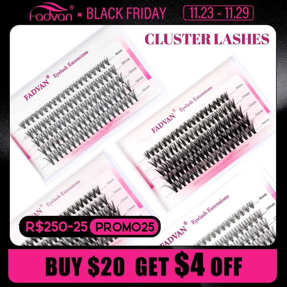 Fadvan Cluster Eyelashes Individual 10D/20D/30D/40D Premade Volume Fan Lash Extension Heat Bonded DIY Makeup Lashes Natural Lash
Fadvan Cluster Eyelashes Individual 10D/20D/30D/40D Premade Volume Fan Lash Extension Heat Bonded DIY Makeup Lashes Natural Lash