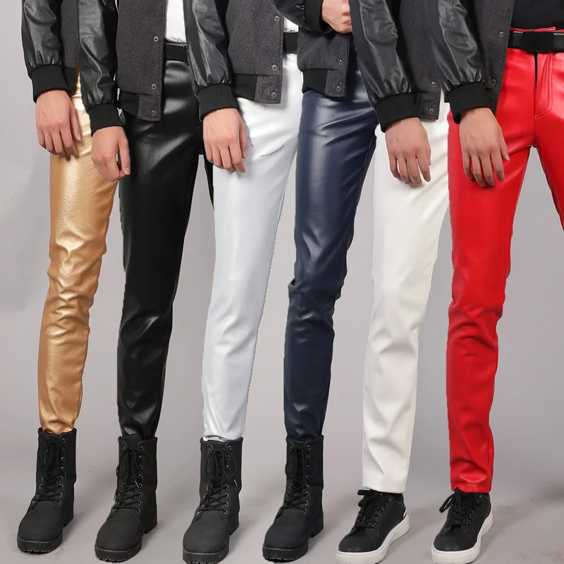 Men Moto Skinny Elastic Faux Leather Pants Fashion PU Leather Trousers Wet Look Stretch Thin Streetwear Motorcycle Pants
Men Moto Skinny Elastic Faux Leather Pants Fashion PU Leather Trousers Wet Look Stretch Thin Streetwear Motorcycle Pants