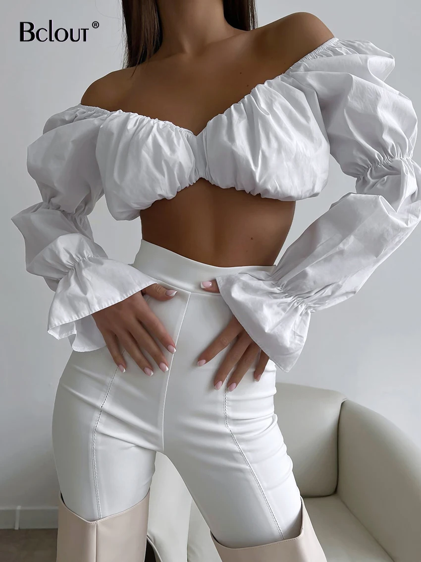 Bclout весенние пикантные укороченные топы с рюшами 2023 модные белые блузки с пышными рукавами и квадратным вырезом элегантные черные пикантны... 
Bclout весенние пикантные укороченные топы с рюшами 2023 модные белые блузки с пышными рукавами и квадратным вырезом элегантные черные пикантны...