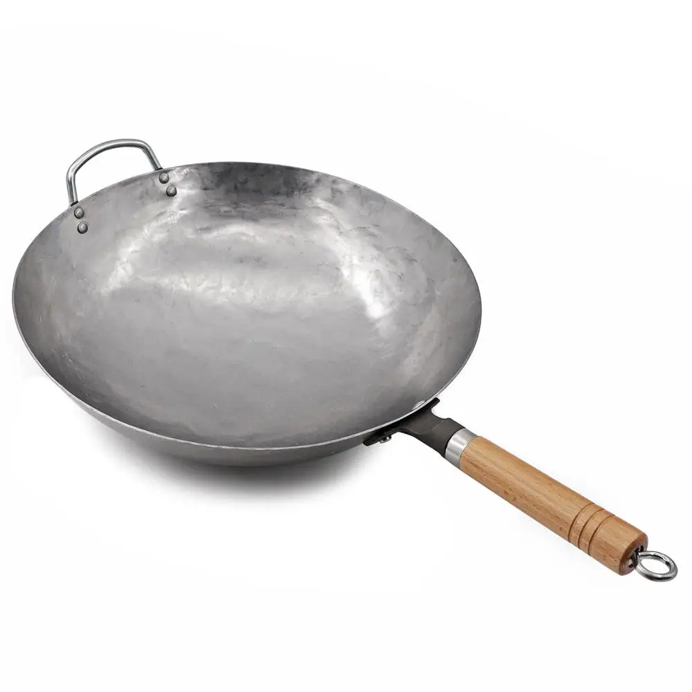 Leeseph Traditional Hand Hammered Carbon Steel Pow Wok with Wooden and Steel Helper Handle, Round Bottom
Leeseph Traditional Hand Hammered Carbon Steel Pow Wok with Wooden and Steel Helper Handle, Round Bottom