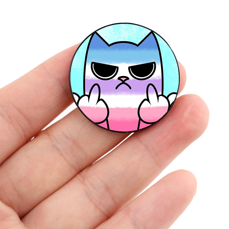 Bigender Pride Middle Finger cat Pin Custom Brooches Shirt Lapel teacher tote Bag backpacks Badge gift brooches pins for women
Bigender Pride Middle Finger cat Pin Custom Brooches Shirt Lapel teacher tote Bag backpacks Badge gift brooches pins for women