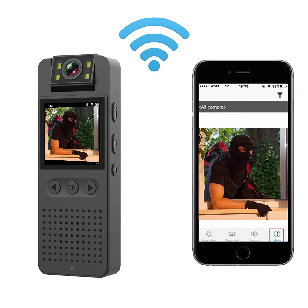 

JOZUZE 1080P Wifi Mini Camera Portable Digital Video Recorder Worn Police Small Body Cam Night Vision DVR Miniature Camcorde