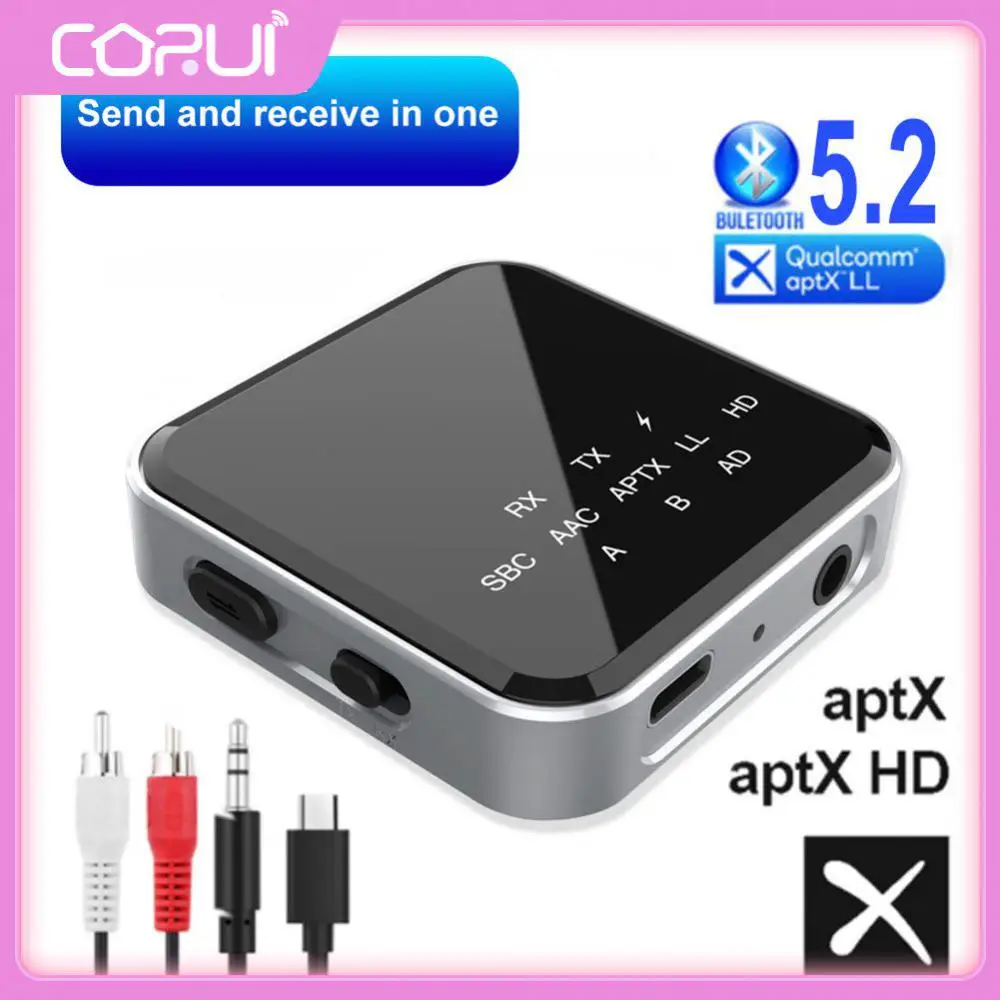 

For Tv Car Audio Receiver Low Latency Wireless Adapter 5.2 Audio Receiver Handsfree 3.5mm Aux Transmitter Adapter Hifi