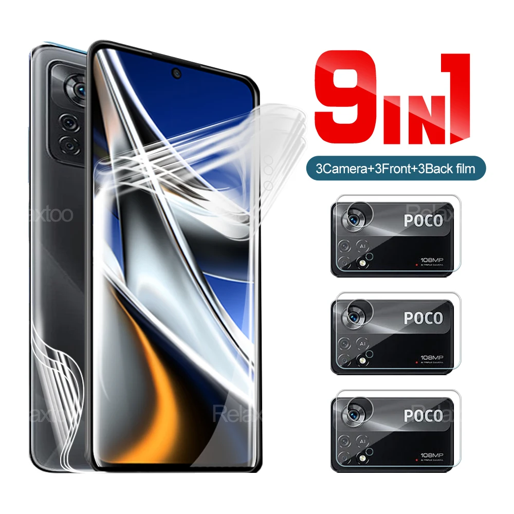 Защитная пленка 9 в 1 для Xiaomi Poco X4 Pro, Гидрогелевая пленка для передних и задних линз, Xiami Poco X4 Nfc X3 Pro X3 Gt X2 M4 M3 F3 F2 Pro phone F1
Защитная пленка 9 в 1 для Xiaomi Poco X4 Pro, Гидрогелевая пленка для передних и задних линз, Xiami Poco X4 Nfc X3 Pro X3 Gt X2 M4 M3 F3 F2 Pro phone F1