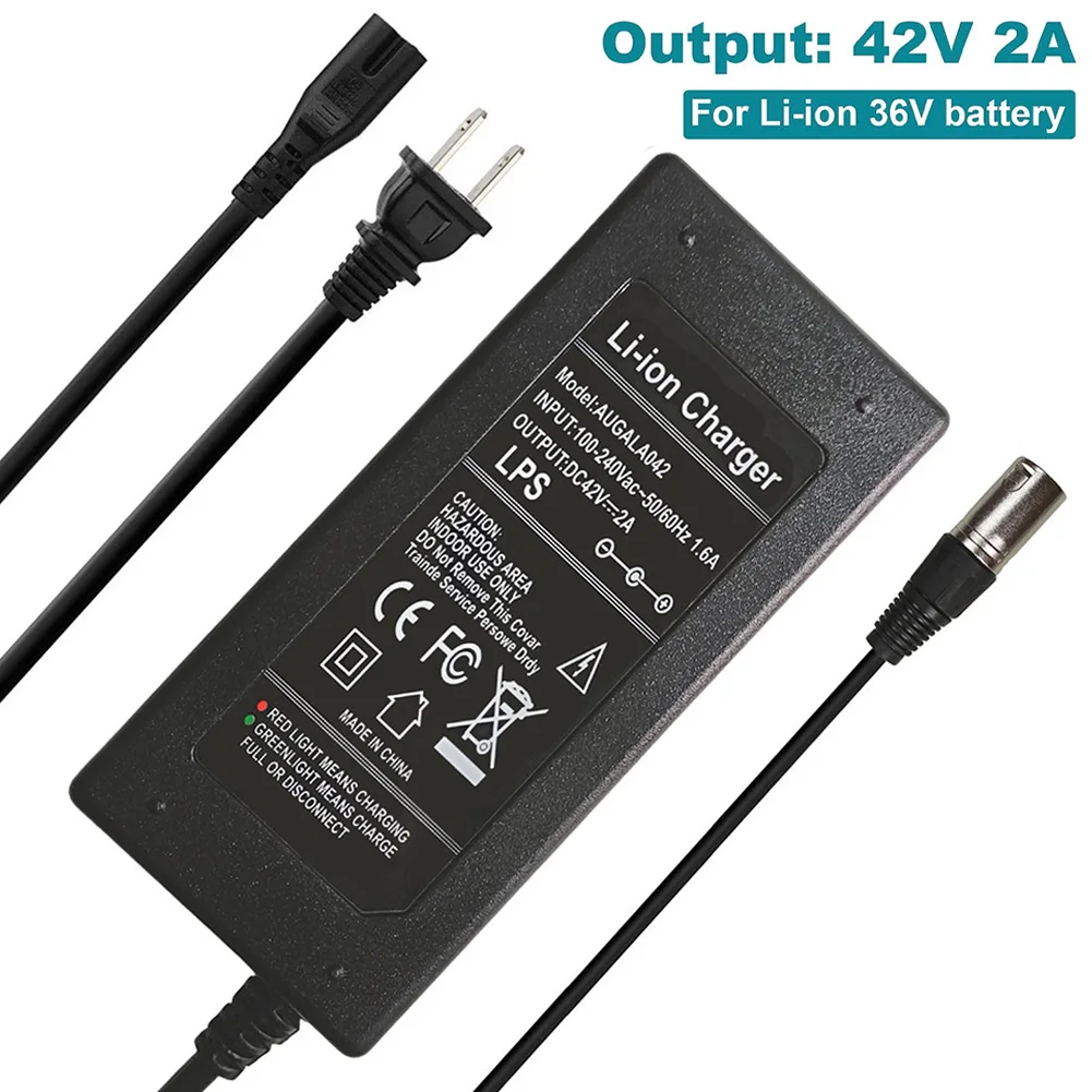 42V 2A Scooter Charger Battery Charger Power Supply Adapters Use Male 3-Pin XLR Socket Connector E-Bike Charger Accessories
42V 2A Scooter Charger Battery Charger Power Supply Adapters Use Male 3-Pin XLR Socket Connector E-Bike Charger Accessories
