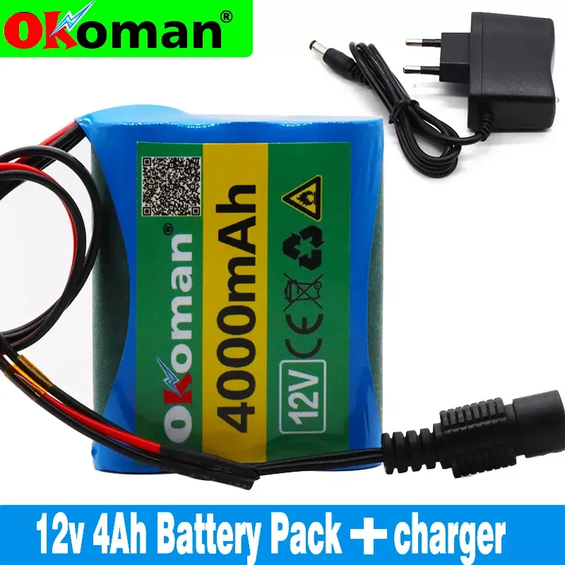 Okoman Nen Protection Plate Battery Pack 12V 4000mAh 18650 Lithium Ion DC12.6V 4AH Super Rechargeable Battery + EU US Charger
Okoman Nen Protection Plate Battery Pack 12V 4000mAh 18650 Lithium Ion DC12.6V 4AH Super Rechargeable Battery + EU US Charger