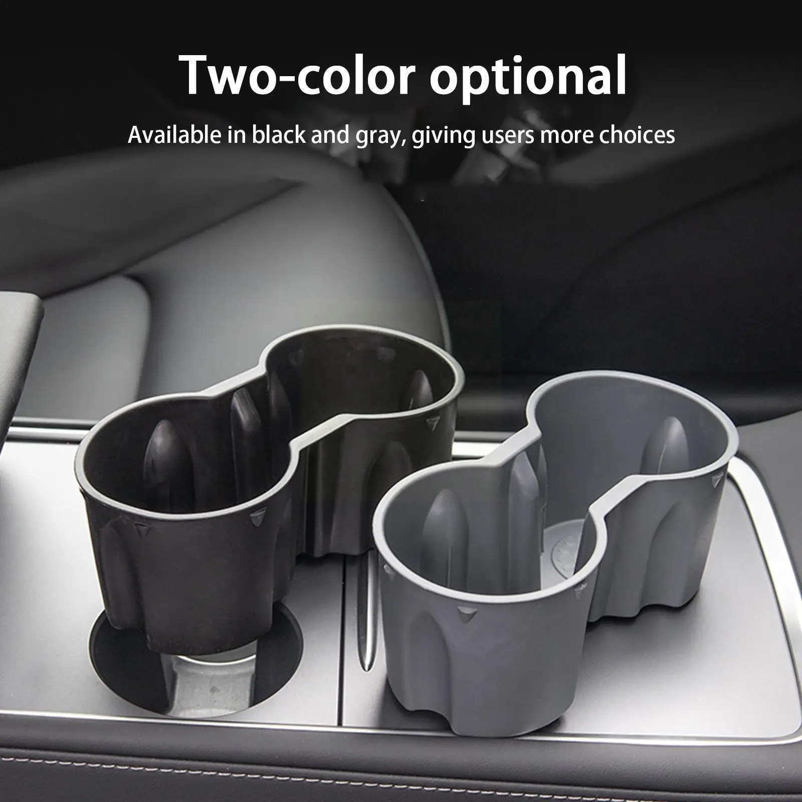 

For Model 3/y Console Drinking Bottle Insert Pvc Universal Double Cup Water Hole Holder Holder Car F3e2