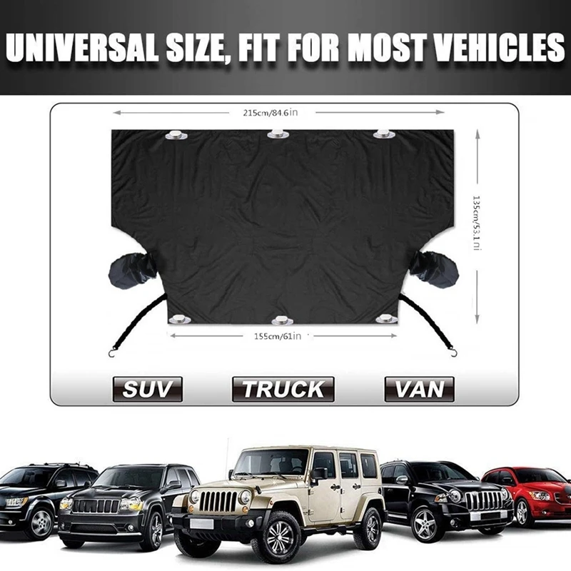215X155CM Car Front Windshield Cover Snow Cover Windshield Sunshade Windshield Cover With 6 Magnets
215X155CM Car Front Windshield Cover Snow Cover Windshield Sunshade Windshield Cover With 6 Magnets