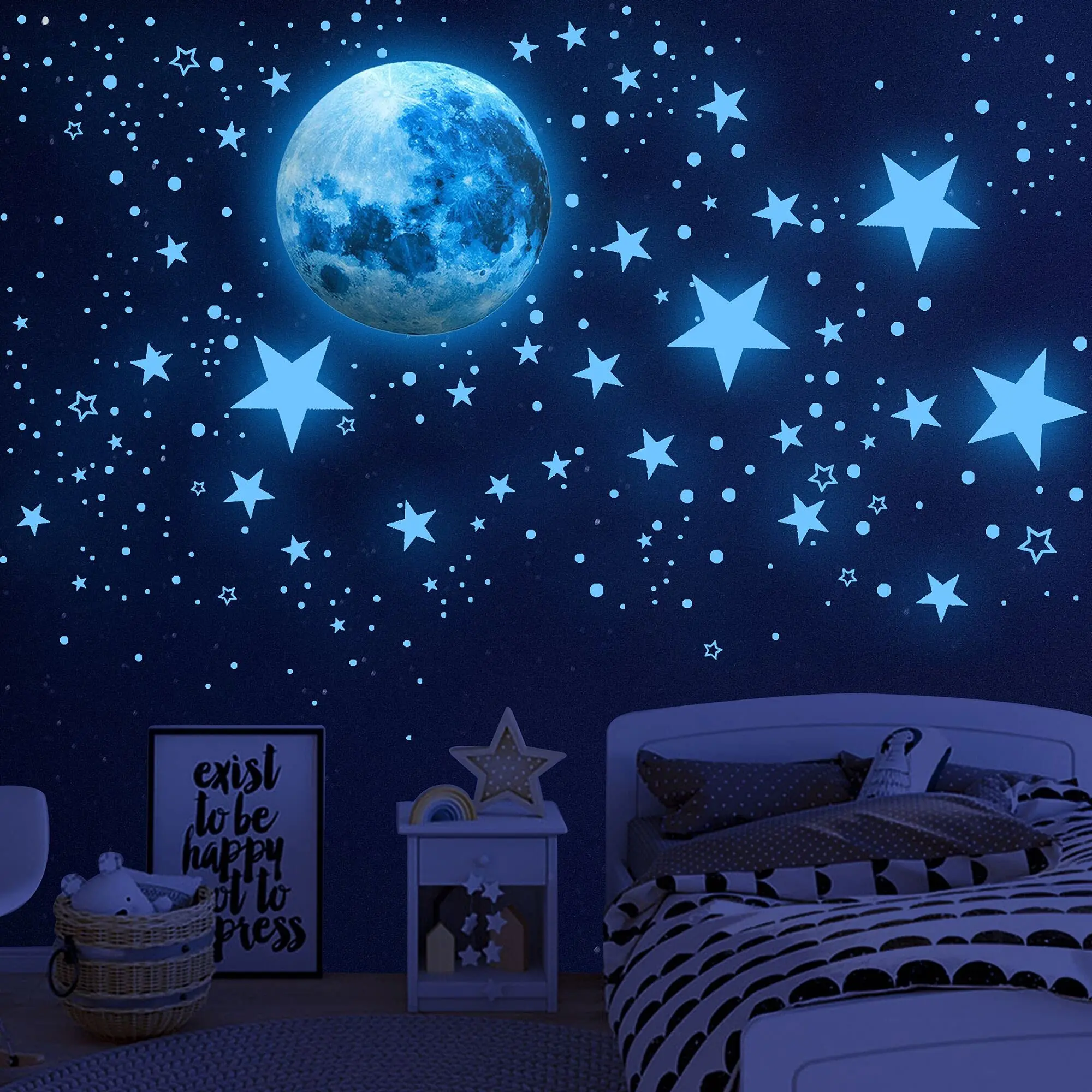 Dark Star Glow for Ceiling, Dark Star Glow and Moon Wall Sticker, 1003 Pieces Ceiling Star Glow in Dark Kids Wall Decor
Dark Star Glow for Ceiling, Dark Star Glow and Moon Wall Sticker, 1003 Pieces Ceiling Star Glow in Dark Kids Wall Decor