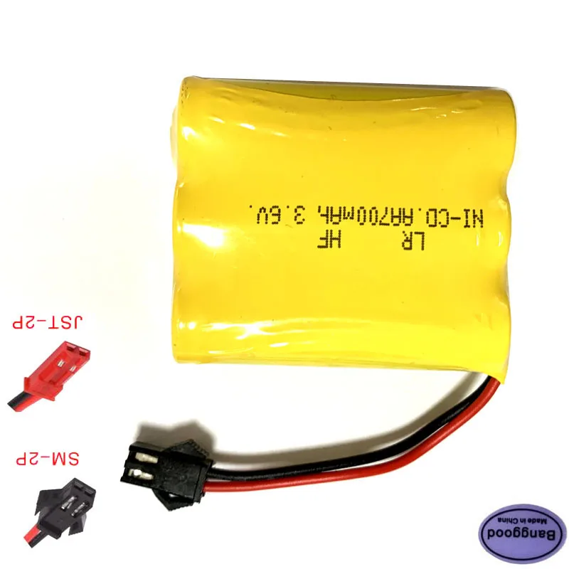 

Banggood 3.6V 700mAh 3x AA NI-CD NiCD RC Rechargeable Battery Pack for Helicopter Robot Car Toys with SM or JST Connect Plug