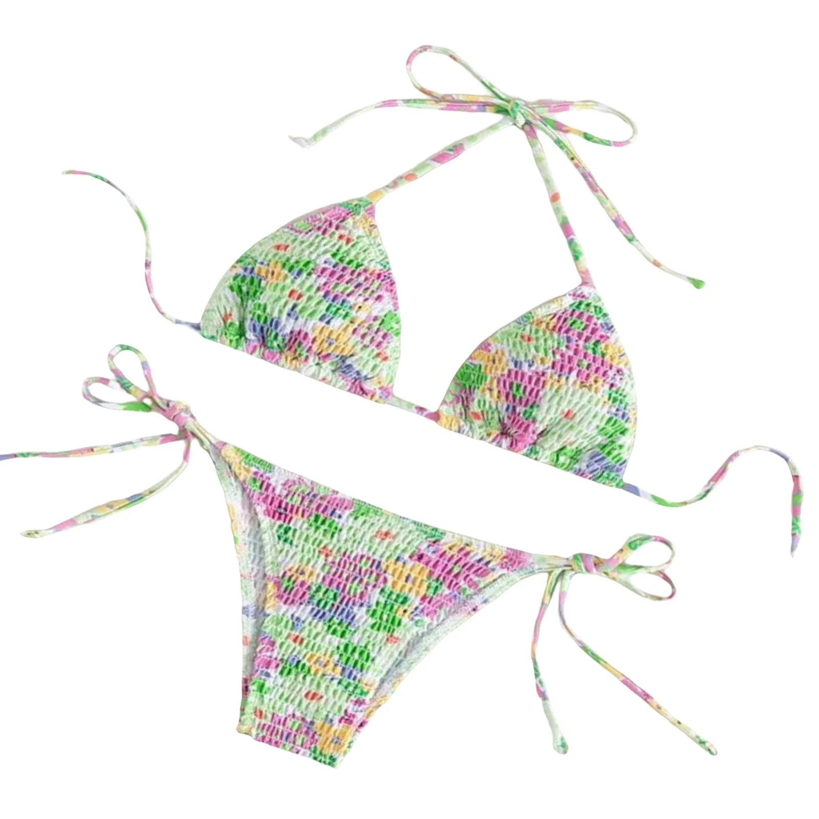 Women's 2 Pieces Textured Bathing Suit Spaghetti Strap Bikini Bathing Suit for Pool Honeymoon Cruising
Women's 2 Pieces Textured Bathing Suit Spaghetti Strap Bikini Bathing Suit for Pool Honeymoon Cruising