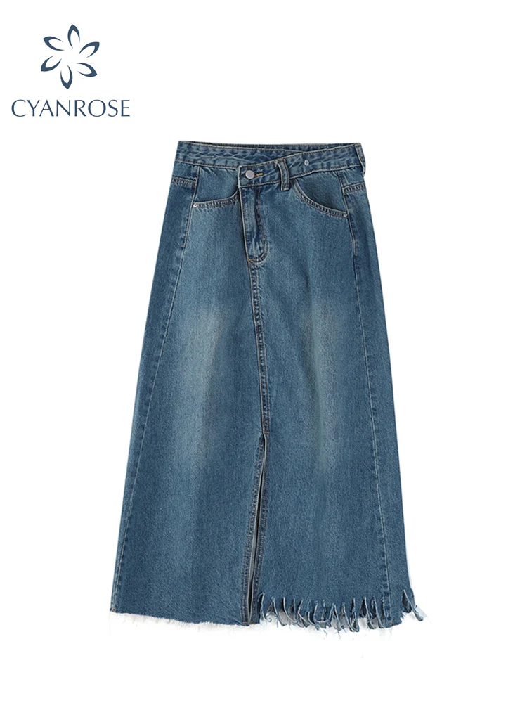 Women Denim Skirt Vintage High Waist Split Jean Skirts 2022 Summer Casual Fashion Streetwear Female Irregular Chic A-line Skirt
Women Denim Skirt Vintage High Waist Split Jean Skirts 2022 Summer Casual Fashion Streetwear Female Irregular Chic A-line Skirt