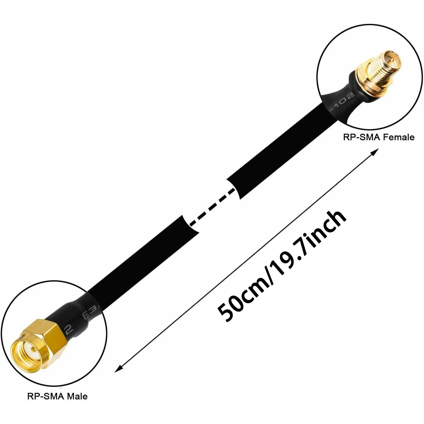 RP-SMA Male To RP-SMA Female Extension Cable 50cm Helium Hotspot Miner Antenna LoRa Flat-Window Door Feed Coaxial Cable
RP-SMA Male To RP-SMA Female Extension Cable 50cm Helium Hotspot Miner Antenna LoRa Flat-Window Door Feed Coaxial Cable