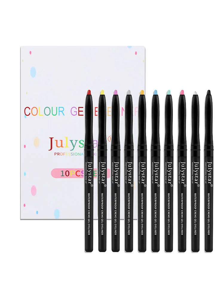 10PCS Colored Gel Eyeliner Pencil Set Waterproof Eyeliner And Eye Shadow Pencil Kit For Women Suitable For Everyday Makeup Party 
10PCS Colored Gel Eyeliner Pencil Set Waterproof Eyeliner And Eye Shadow Pencil Kit For Women Suitable For Everyday Makeup Party