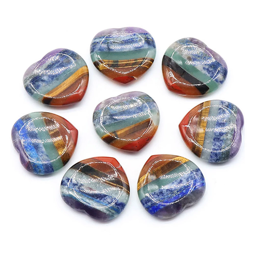 Natural Crystal 7 Chakra Heart Shape Gemstone Ornament Colorful Love Thumb Worry Stone Stress Decompression Aesthetic Room Decor
Natural Crystal 7 Chakra Heart Shape Gemstone Ornament Colorful Love Thumb Worry Stone Stress Decompression Aesthetic Room Decor
