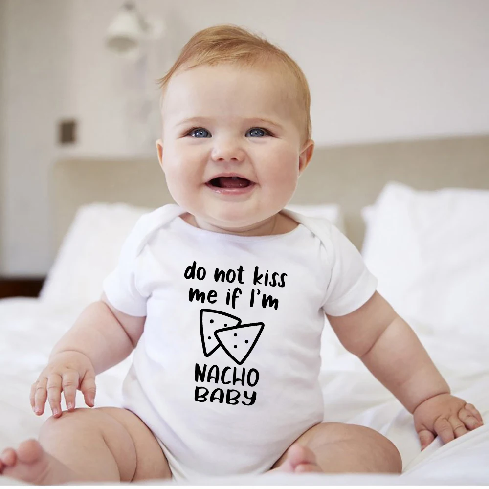 Toddler Romper Cute Text Do Not Kiss Me If I'm Nacho Baby Summer Outdoor Breathable 100% Cotton Bodysuit Infant Jumpsuit
Toddler Romper Cute Text Do Not Kiss Me If I'm Nacho Baby Summer Outdoor Breathable 100% Cotton Bodysuit Infant Jumpsuit