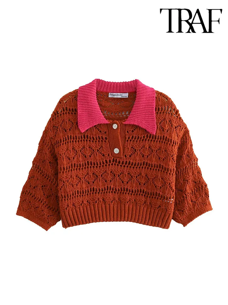 TRAF Женский свитер в стиле пэчворк, с коротким рукавом
TRAF Женский свитер в стиле пэчворк, с коротким рукавом