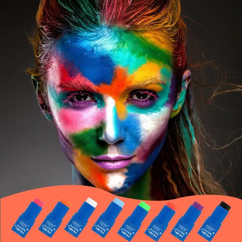 

Набор для рисования лица | Флуоресцентные краски для тела | Моющиеся краски для лица, аксессуары для макияжа на Хэллоуин