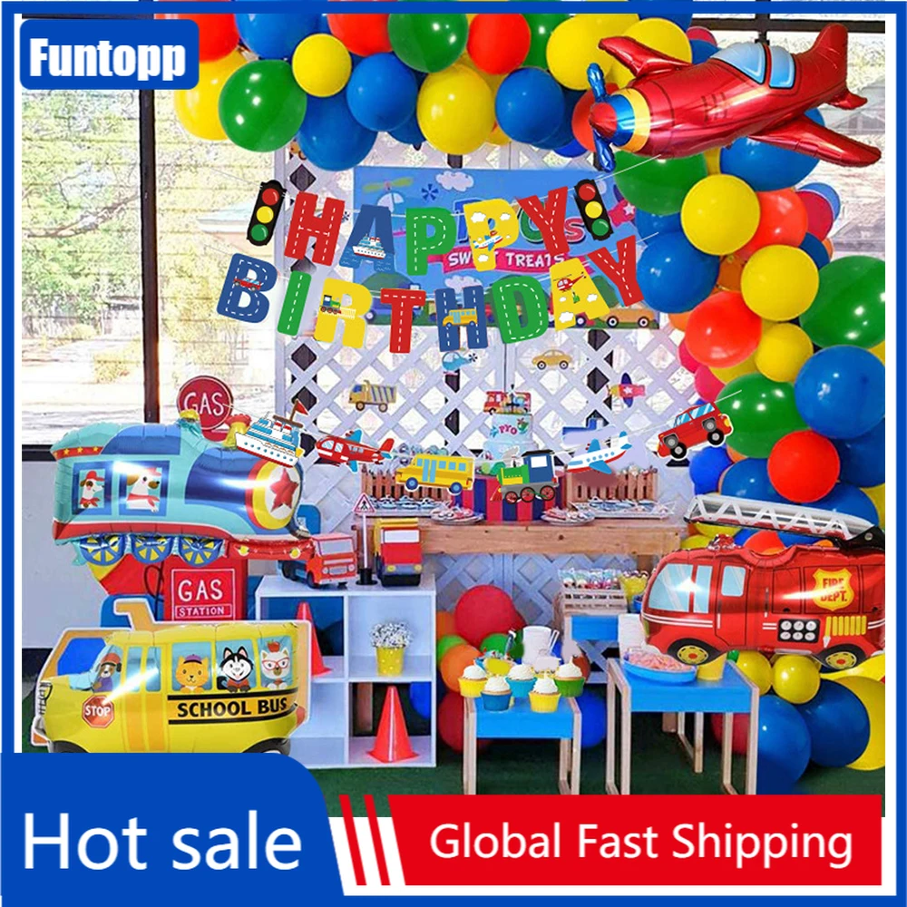 New Boy Birthday Decoration Car Transport Happy Birthday Banner Yacht Bus Fire Truck Plane Kids Party Transport Foil Balloons
New Boy Birthday Decoration Car Transport Happy Birthday Banner Yacht Bus Fire Truck Plane Kids Party Transport Foil Balloons