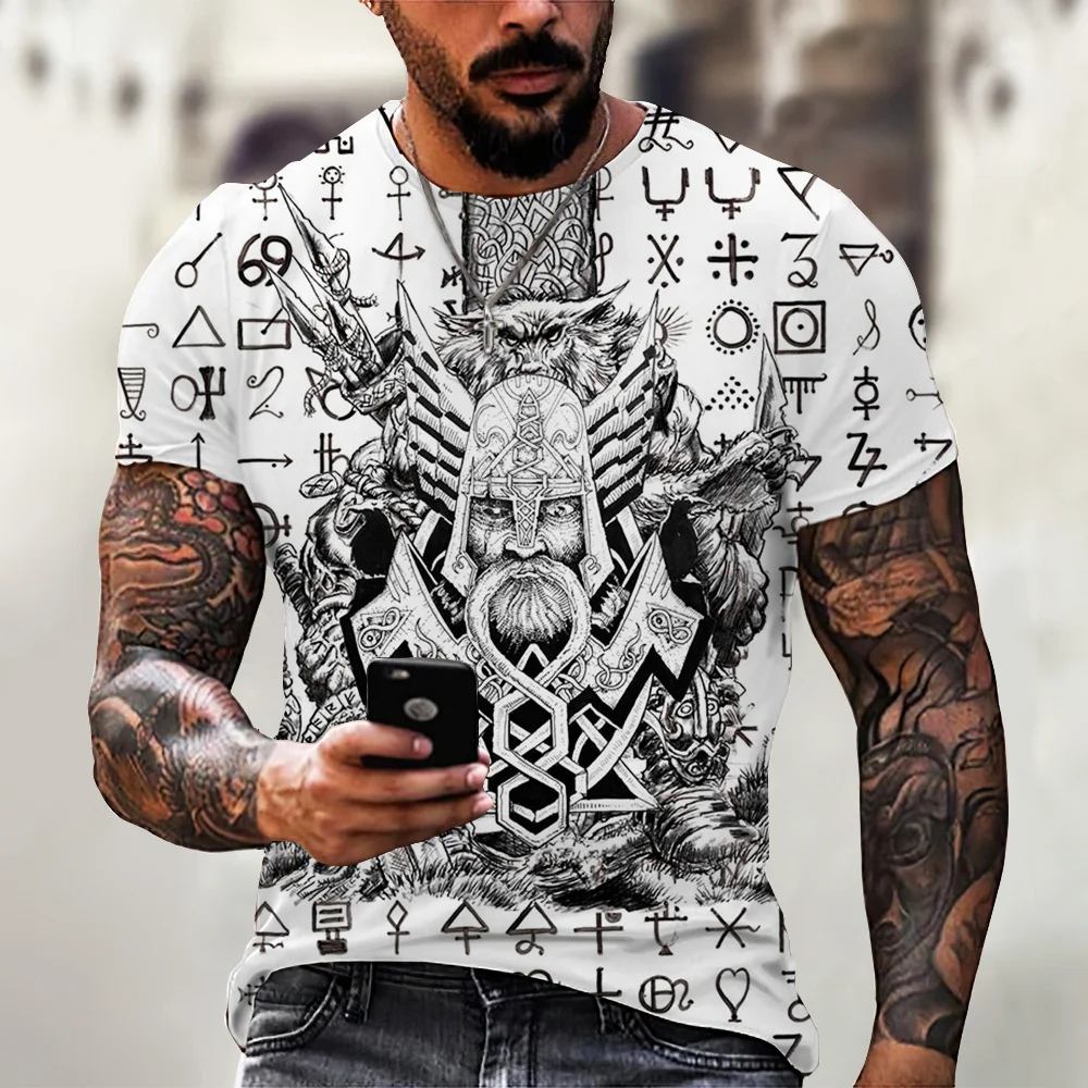 2022 New Viking Symbol Printed T-shirt Men's Summer Short-sleeved Harajuku T-shirt Men's Street Hip Hop Unisex Oversized T-shirt
2022 New Viking Symbol Printed T-shirt Men's Summer Short-sleeved Harajuku T-shirt Men's Street Hip Hop Unisex Oversized T-shirt