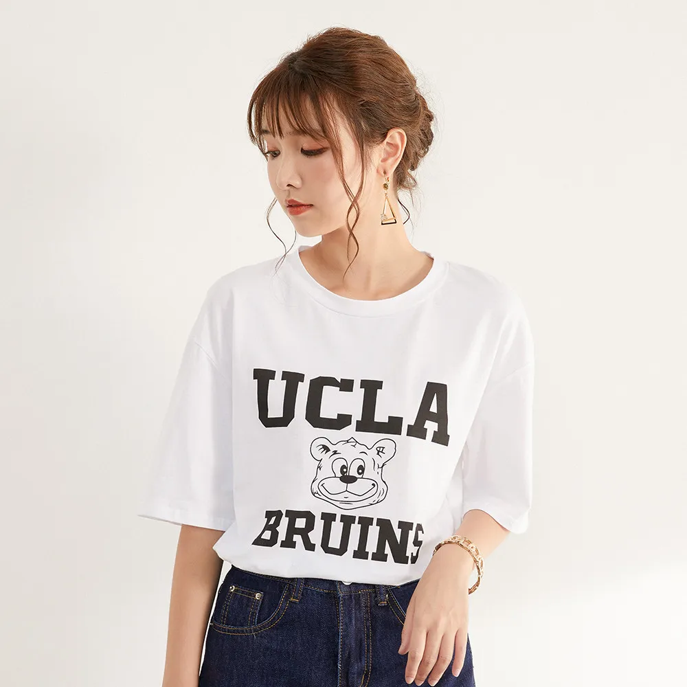 Letter Print Cartoon Casual Women White T-shirt Summer Fashion Simple Straight Preppy Style Girl Tees Streetwear Sports OL Tops
Letter Print Cartoon Casual Women White T-shirt Summer Fashion Simple Straight Preppy Style Girl Tees Streetwear Sports OL Tops