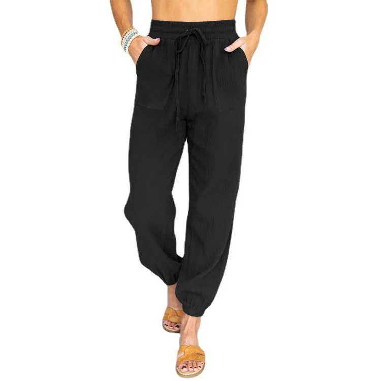 Women's Pants 2023 Spring and Summer New Solid Color Casual High Waist Tied Nine-Point Legging Pants Pocket Fashion Pants Female
Women's Pants 2023 Spring and Summer New Solid Color Casual High Waist Tied Nine-Point Legging Pants Pocket Fashion Pants Female