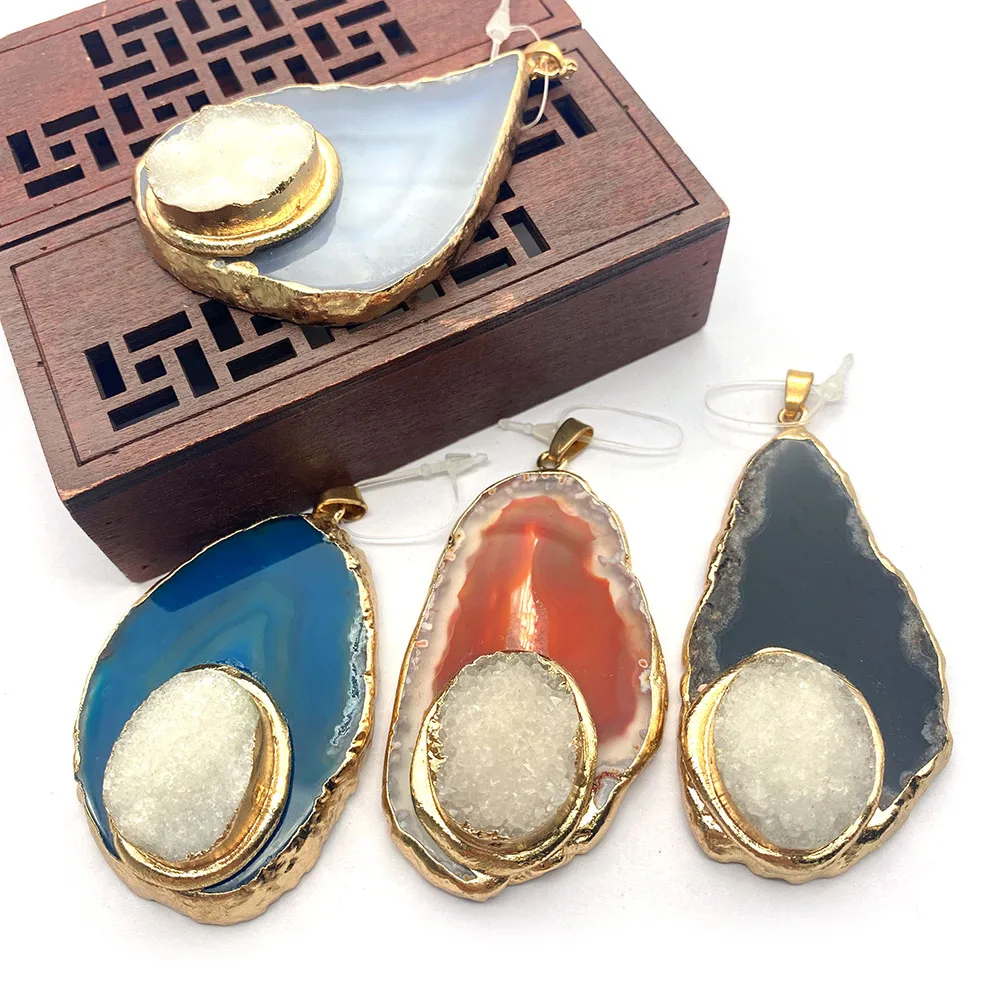 1pcs Natural Stone Irregular Shape Mirror Agate Inlaid Crystal Fashion Pendant Necklace for Charming Ladies DIY Handmade Jewelry
1pcs Natural Stone Irregular Shape Mirror Agate Inlaid Crystal Fashion Pendant Necklace for Charming Ladies DIY Handmade Jewelry