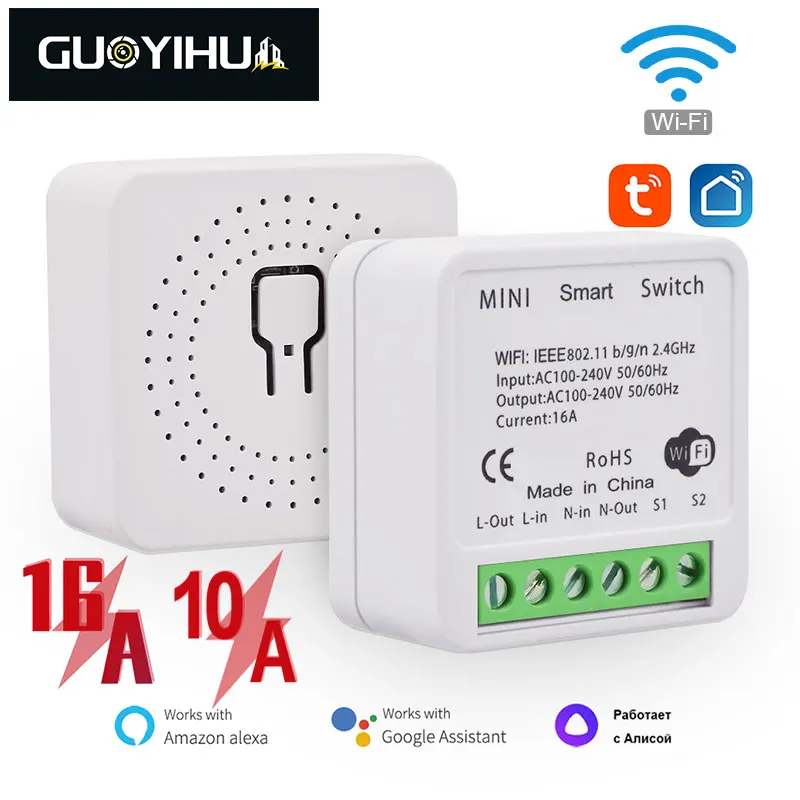 16A MINI Wifi Smart Switch Tuya Wireless Switches Supporte 2-way Control Smart Home DIY Automation Module Via Alexa Google Home
16A MINI Wifi Smart Switch Tuya Wireless Switches Supporte 2-way Control Smart Home DIY Automation Module Via Alexa Google Home