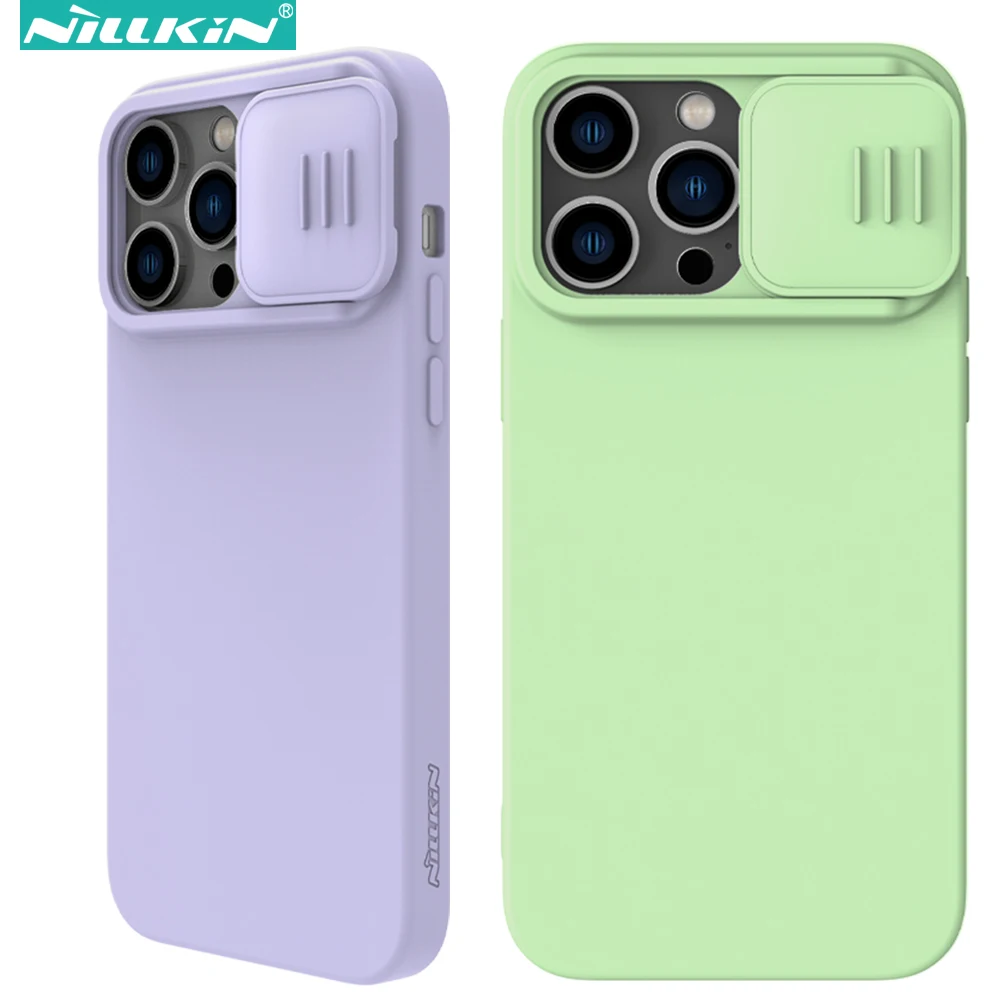 

Nillkin CamShield Silky Magnetic Silicone Case for iPhone 14 Pro Max, Protection Cover with Slide Camera Cover 13 14 Plus