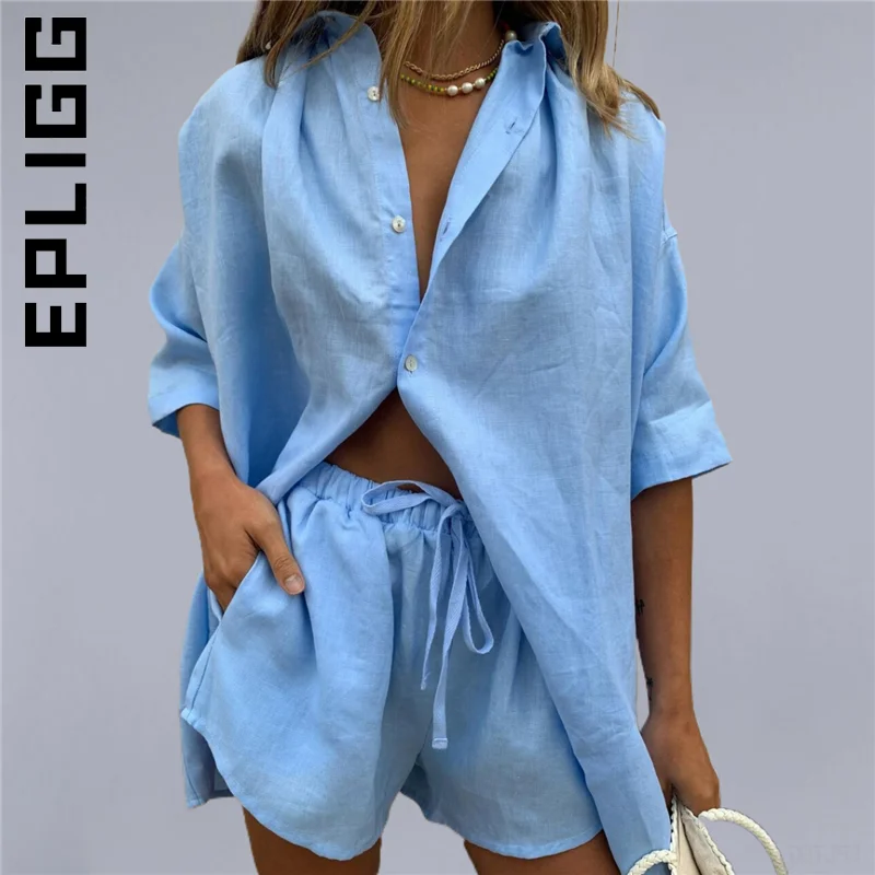 Epligg New Women Set Loose Short Pants Womens Casual Two Piece Set Basic Chic Sportswear Elegant Sweatsuits For Women Female
Epligg New Women Set Loose Short Pants Womens Casual Two Piece Set Basic Chic Sportswear Elegant Sweatsuits For Women Female