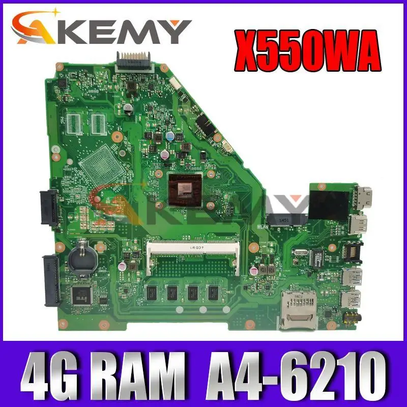 Akemy For ASUS X550WAK X550WA X550WE X550W D552W X552WE A4-6210 4GB Laptop Motherboard Tested 100% work original Mainboard
Akemy For ASUS X550WAK X550WA X550WE X550W D552W X552WE A4-6210 4GB Laptop Motherboard Tested 100% work original Mainboard