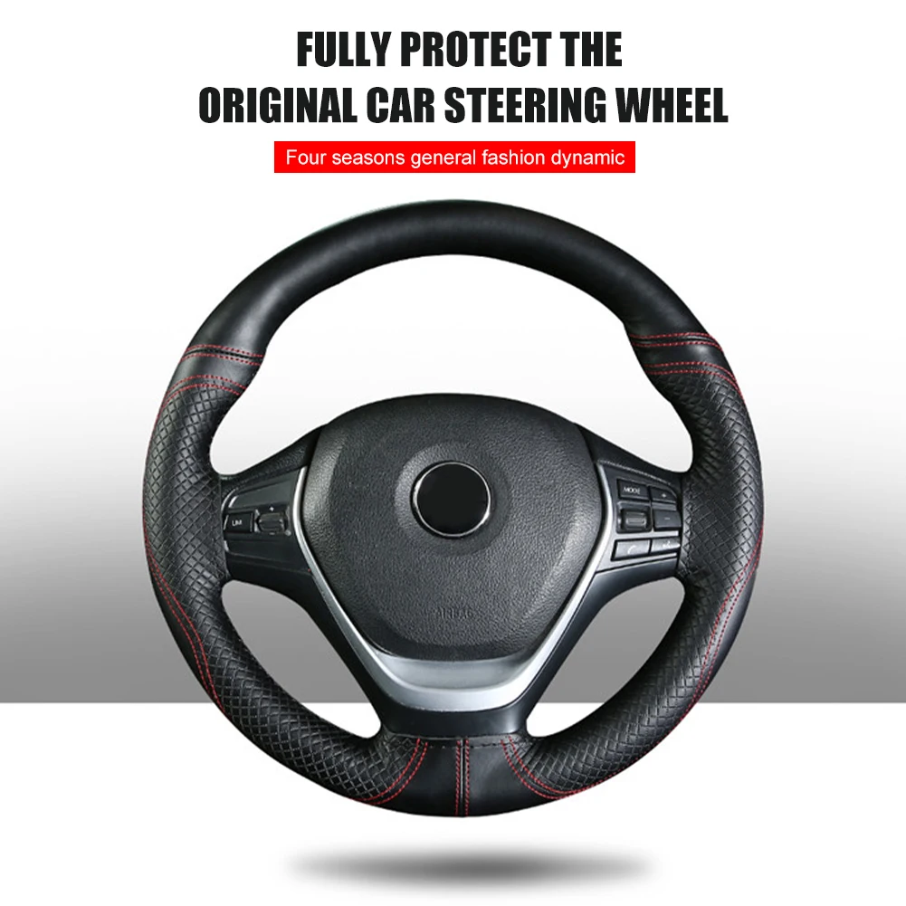 Universal Car Steering Wheel Cover DIY Braid 38cm Leather Car Cover Protector with Needle and Thread Car Interior Accessories
Universal Car Steering Wheel Cover DIY Braid 38cm Leather Car Cover Protector with Needle and Thread Car Interior Accessories