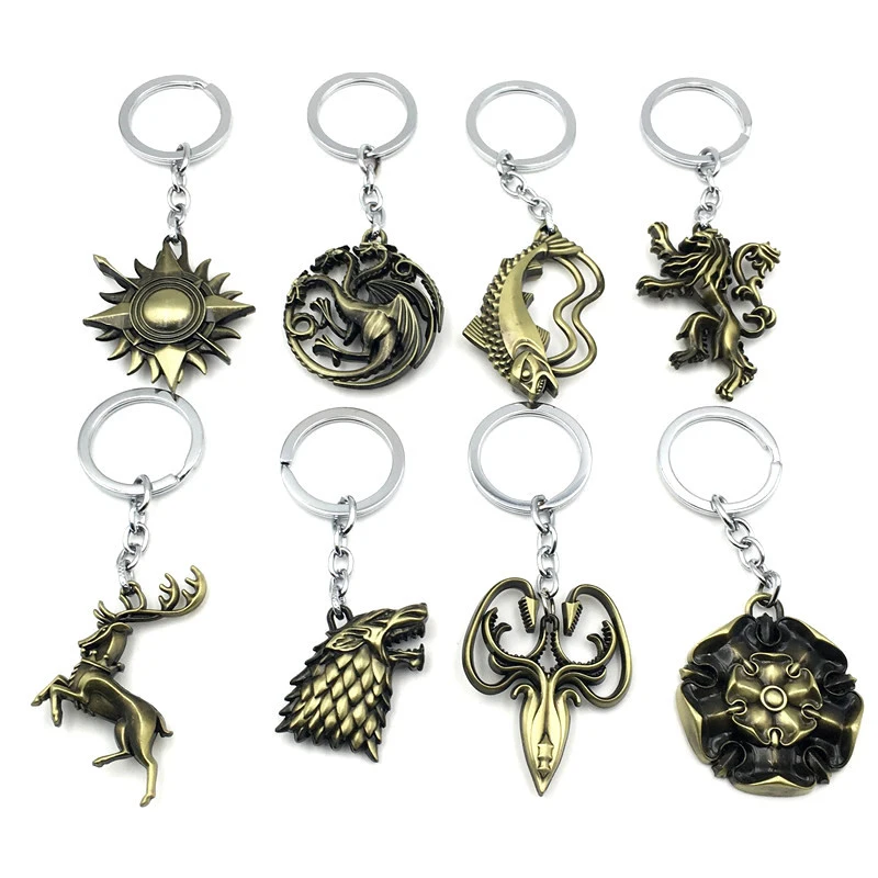 Keychains Game of Thrones Stark Wolf Head Badges Pendants Ice and Fire Keychain Keyrings Accessories Souvenirs Gifts
Keychains Game of Thrones Stark Wolf Head Badges Pendants Ice and Fire Keychain Keyrings Accessories Souvenirs Gifts